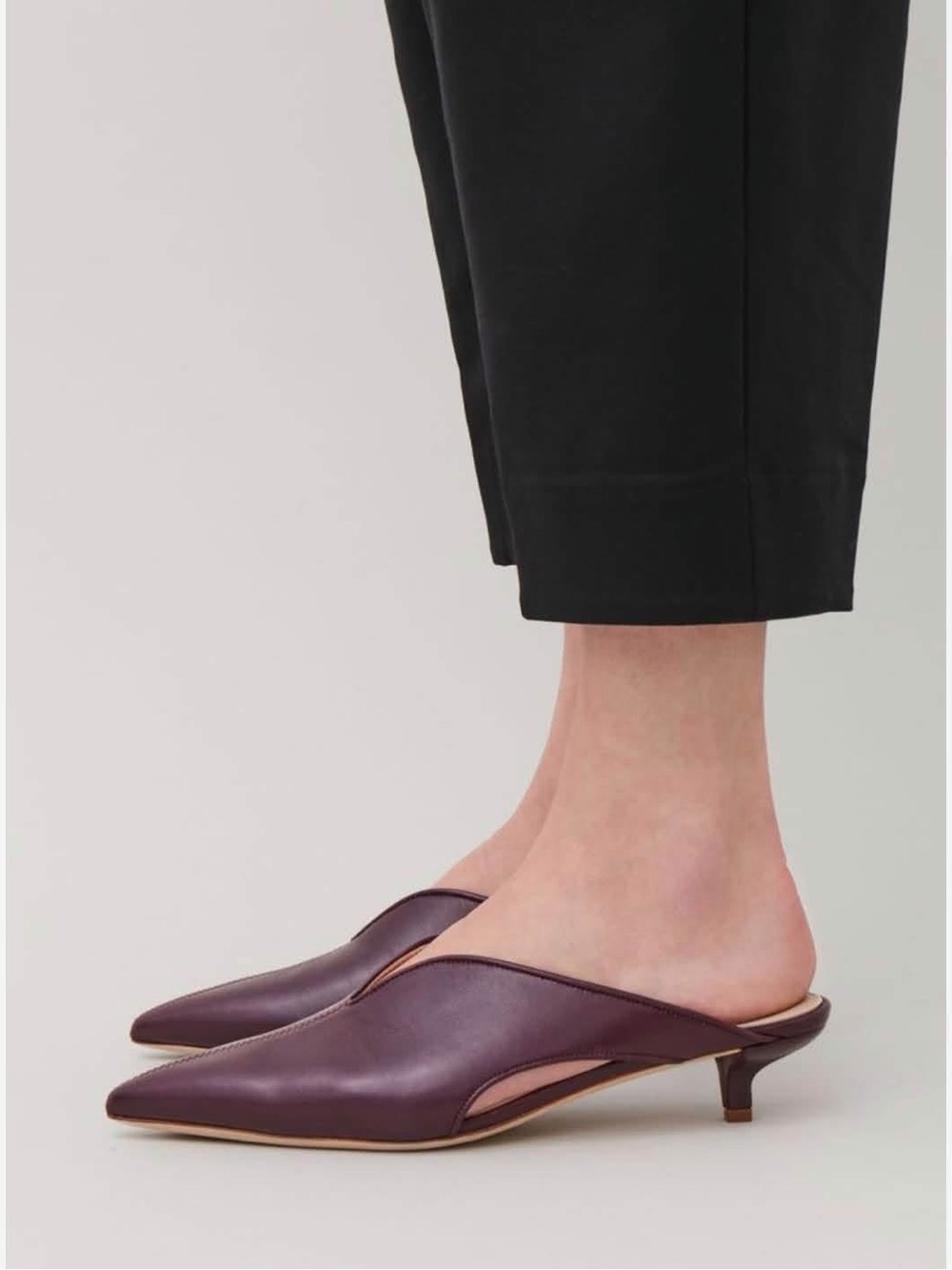 Cos leather kitten heel mules. Size 41